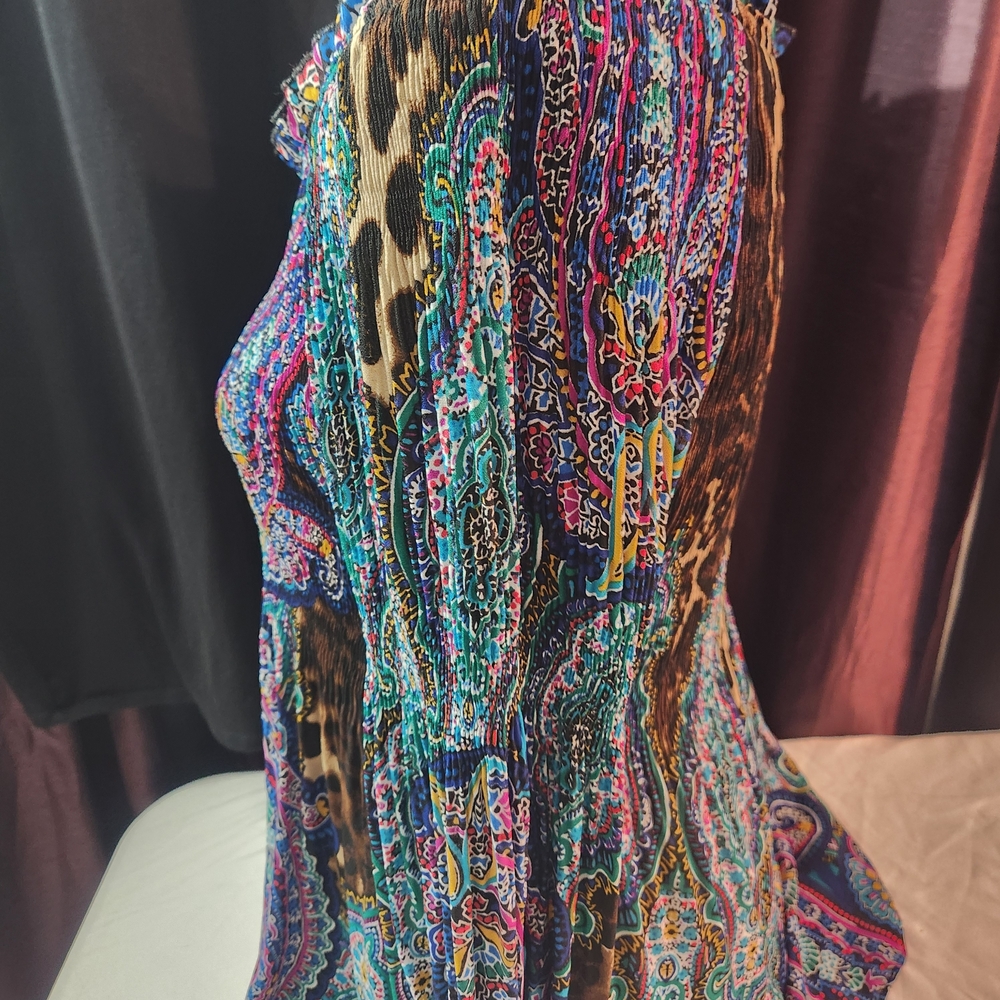 Sunny Leigh Multicolor Paisley and Leopard Blouse - Picture 9 of 14